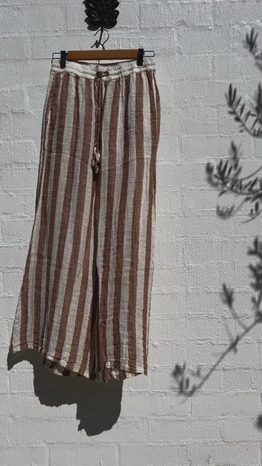 Alghero Pants - Rust Thin Stripe Mesh