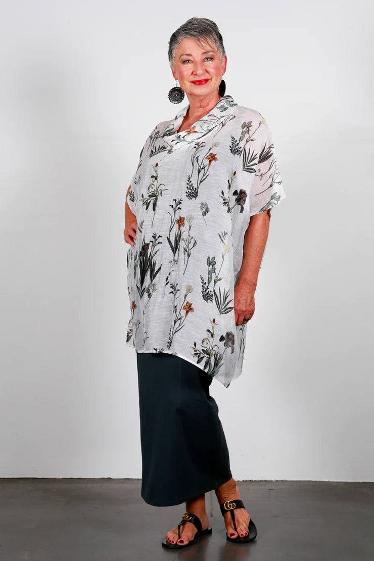 Collette Shirt - White Botanical